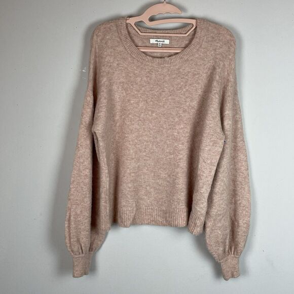 Madewell Gladwell Pale Pink Soft Balloon Sleeve Pullover Sweater NWOT Size XS - Picture 2 of 8